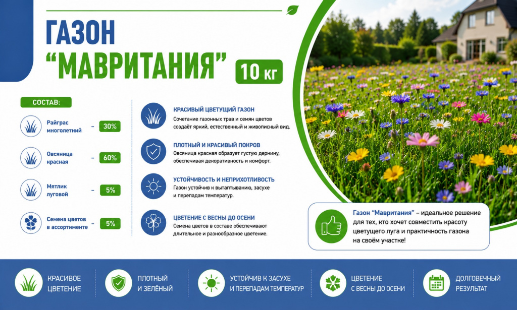 Газон Мавритания 10 кг