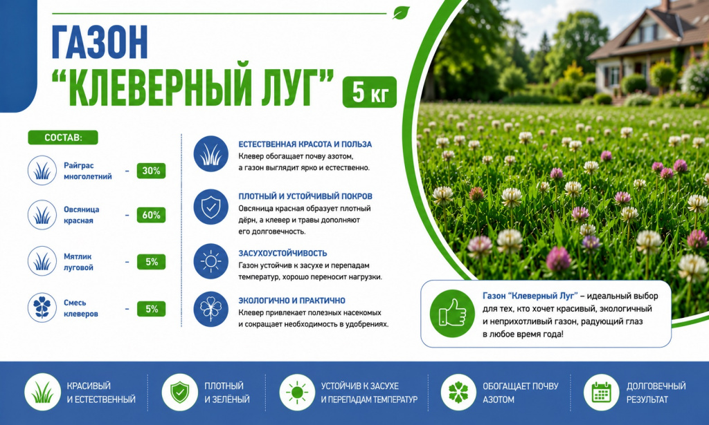 газон Клеверный Луг 5 кг газон Клеверный Луг 5 кг.jpg