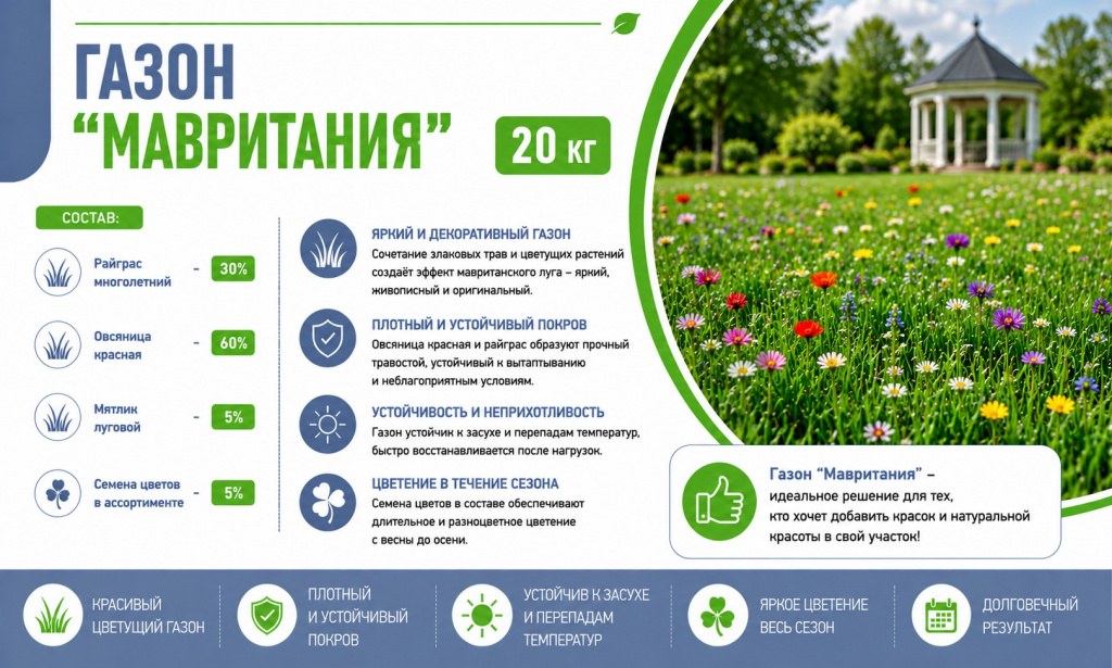Газон Мавритания 20 кг