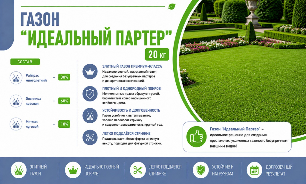 газон Идеальный Партер 20 кг газон Идеальный Партер 20 кг
